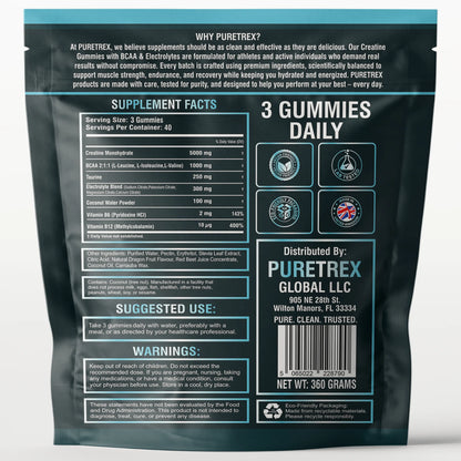 Creatine Gummies 5g + BCAA & Electrolytes – Arctic Dragon Fruit Shock