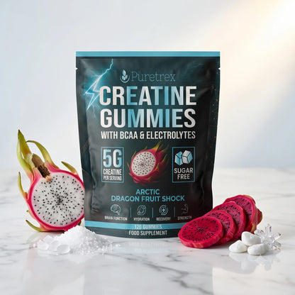 Creatine Gummies 5g + BCAA & Electrolytes – Arctic Dragon Fruit Shock
