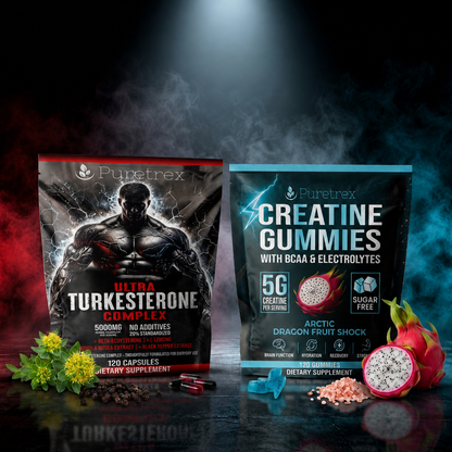 Performance Stack Bundle – Turkesterone 5000mg + Creatine Gummies 5g | Puretrex