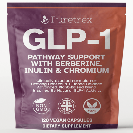 GLP-1 Support Complex with Berberine, Inulin & Chromium - product packaging by PURETREX