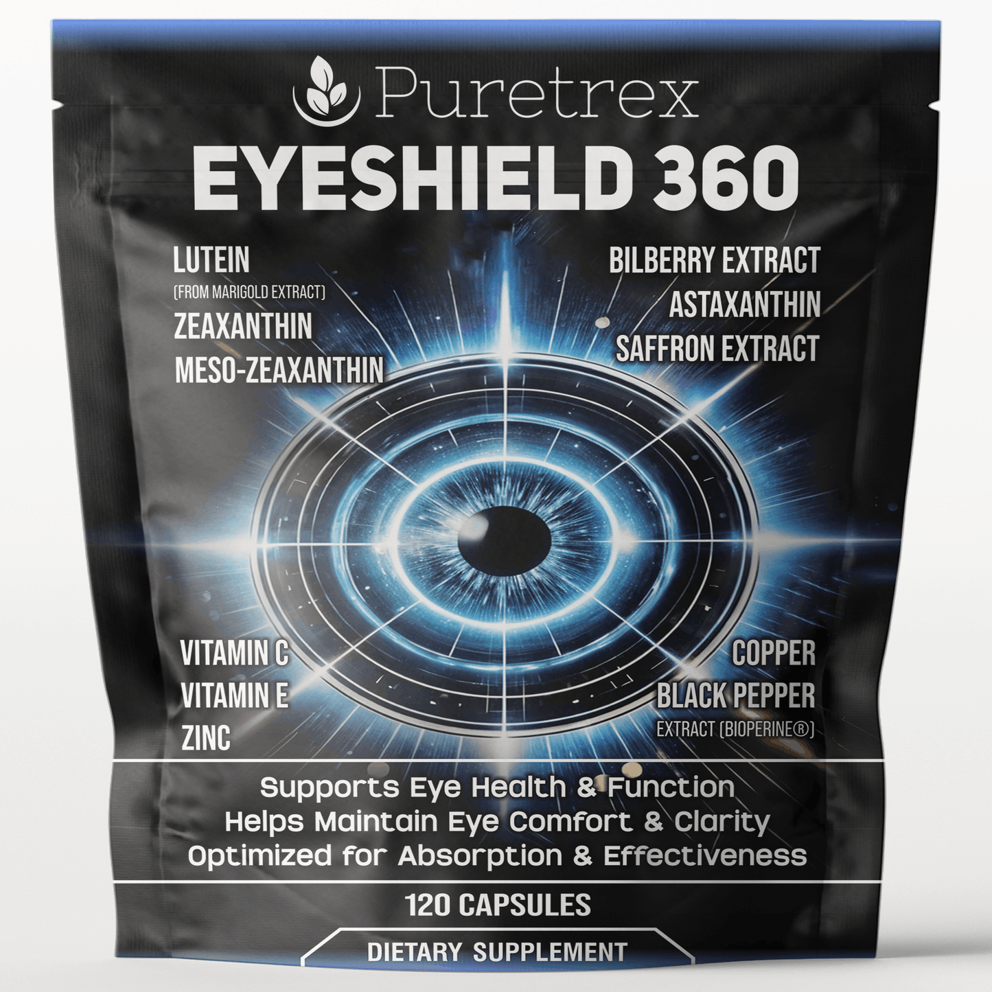 Eyeshield 360 Vision Support - product packaging by PURETREX