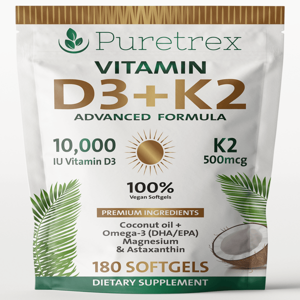 D3 + K2 Softgels with Coconut Oil – Premium Dietary Supplement