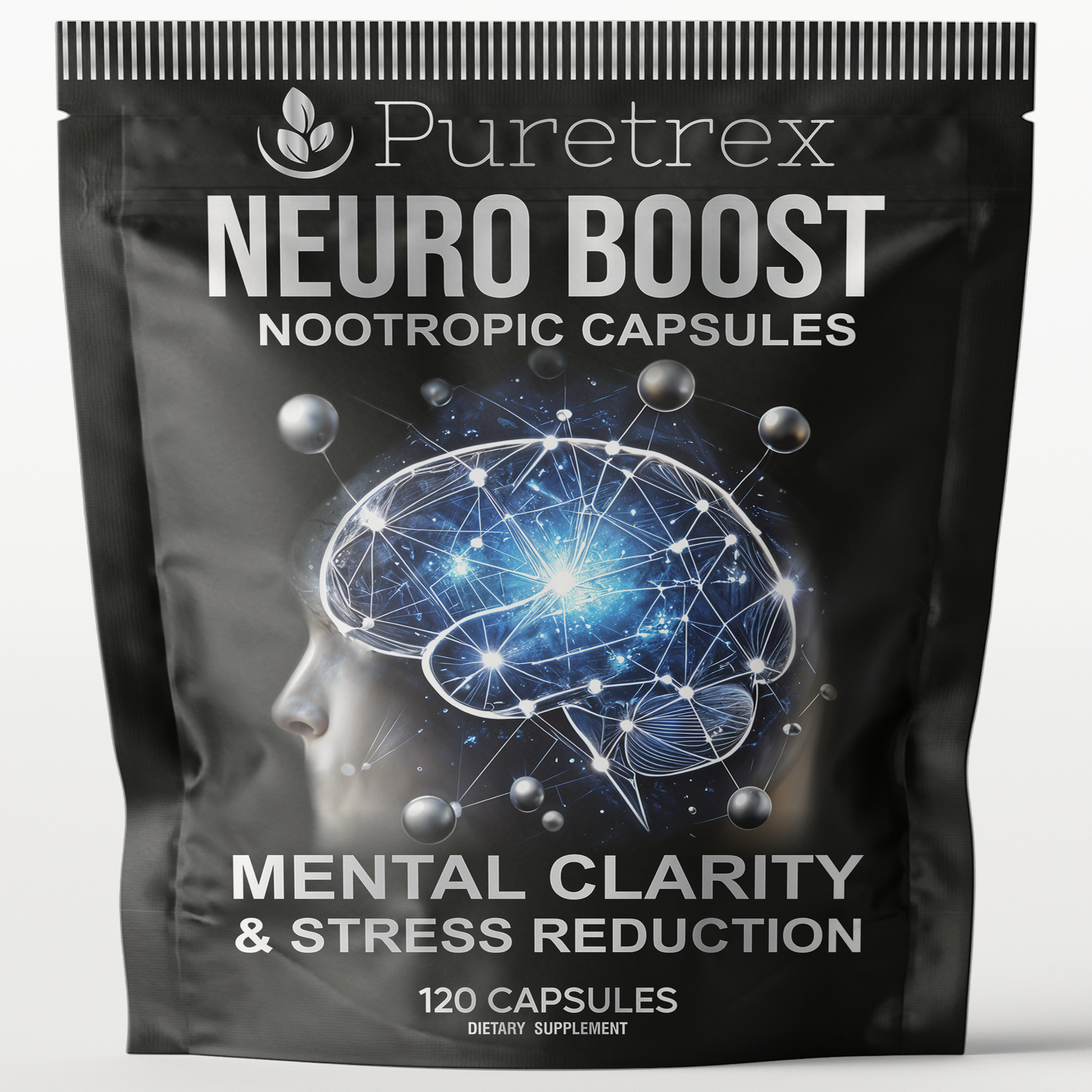 Neuro Boost Clarity Complex - product packaging by PURETREX