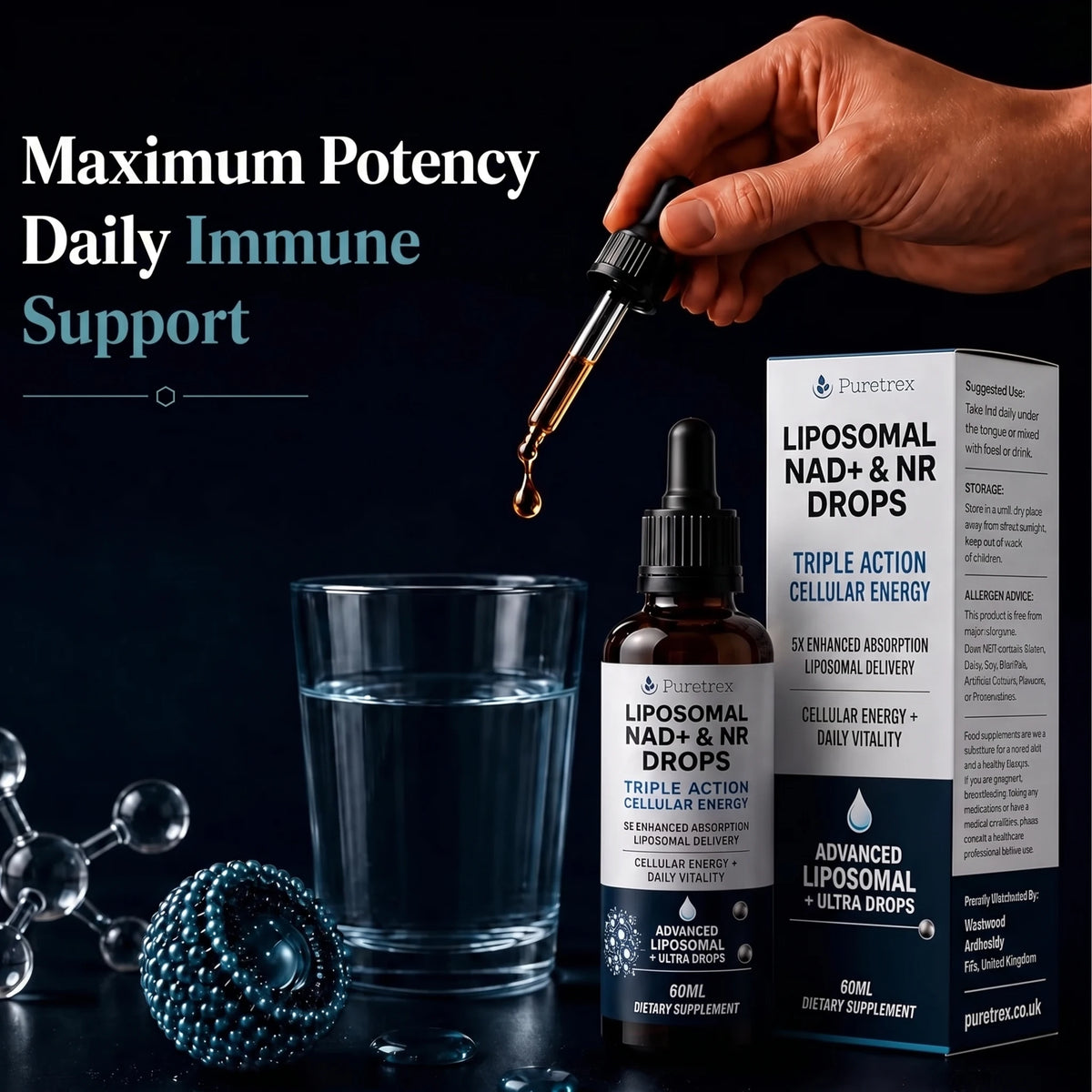 Liposomal NAD+ & NR Drops – Triple Action