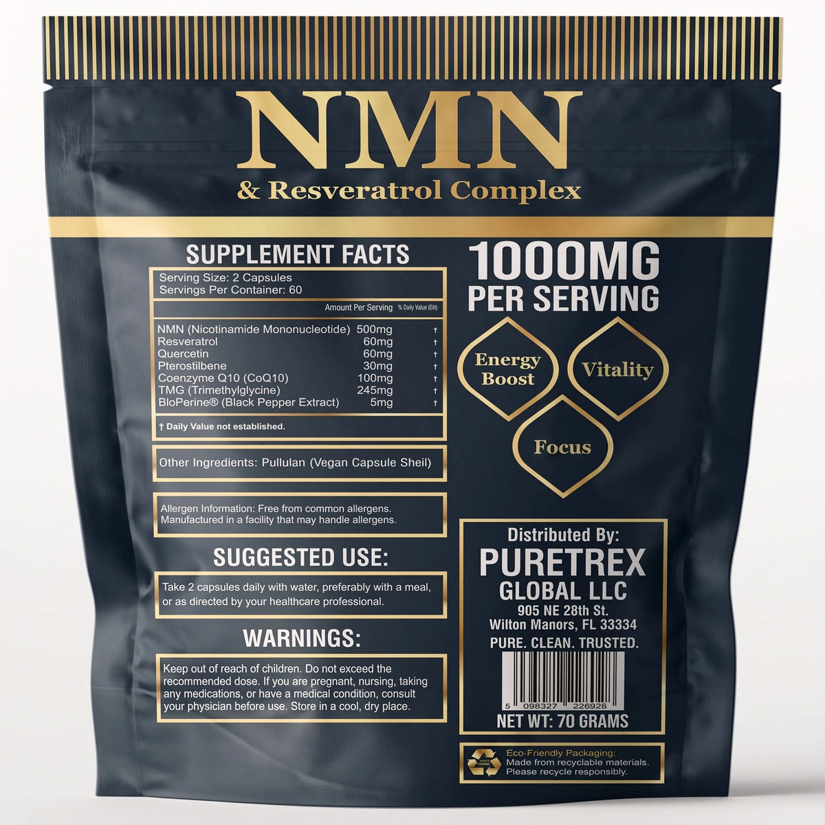 NMN & Resveratrol 7-in-1 Complex – CoQ10, TMG & BioPerine® Capsules