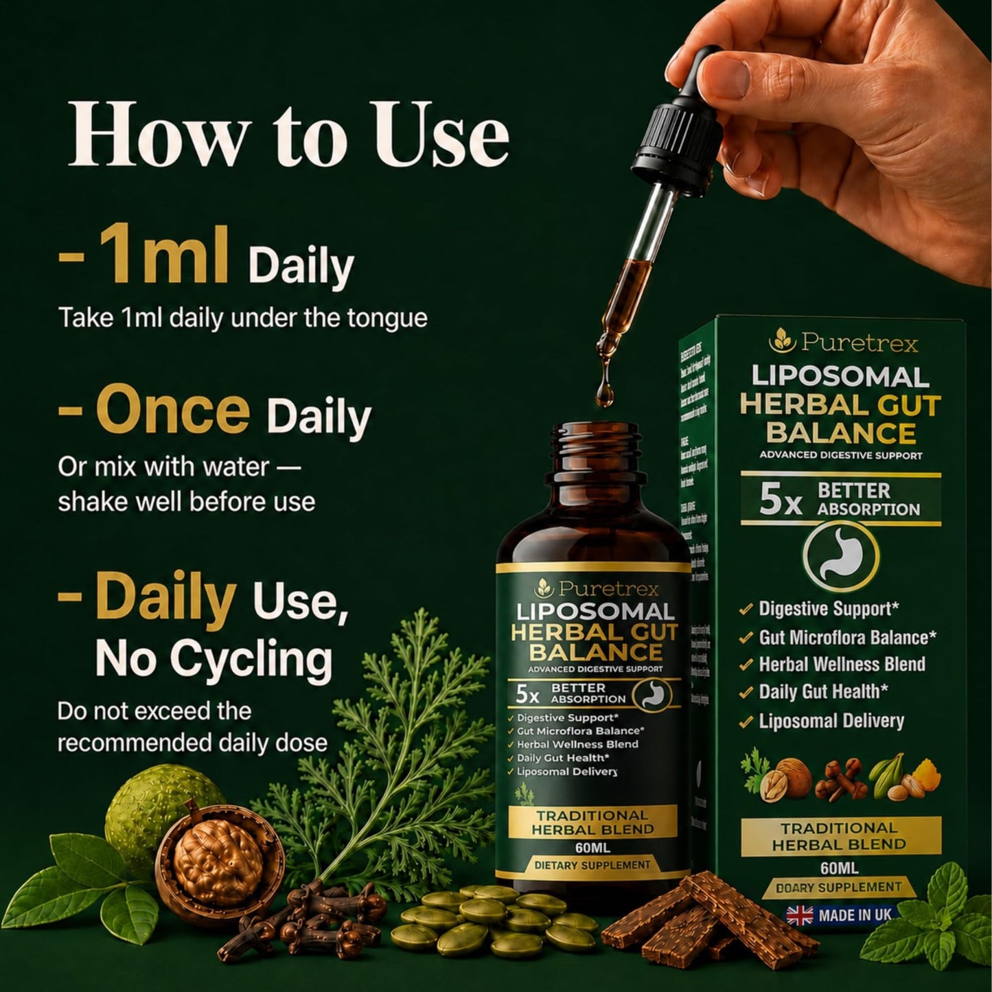 Liposomal Herbal Gut Support Drops – Advanced Digestive Support