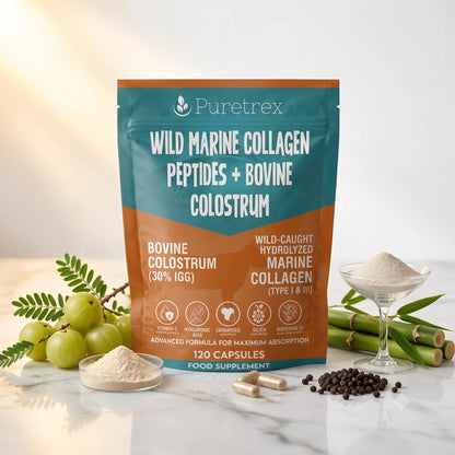 Wild Marine Collagen Peptides + Bovine Colostrum – Hyaluronic Acid & BioPerine®