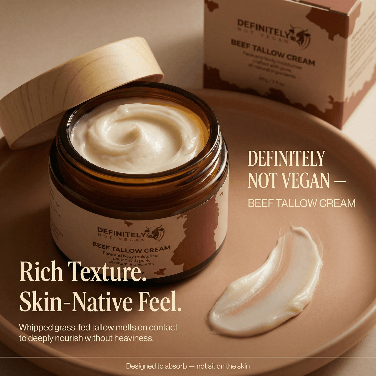 Definitely Beef Tallow Cream rich texture image showing creamy balm consistency and skin native feel