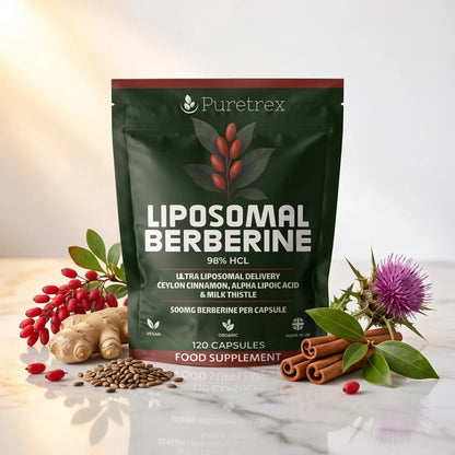 Liposomal Berberine 500mg – Ceylon Cinnamon, ALA & Milk Thistle
