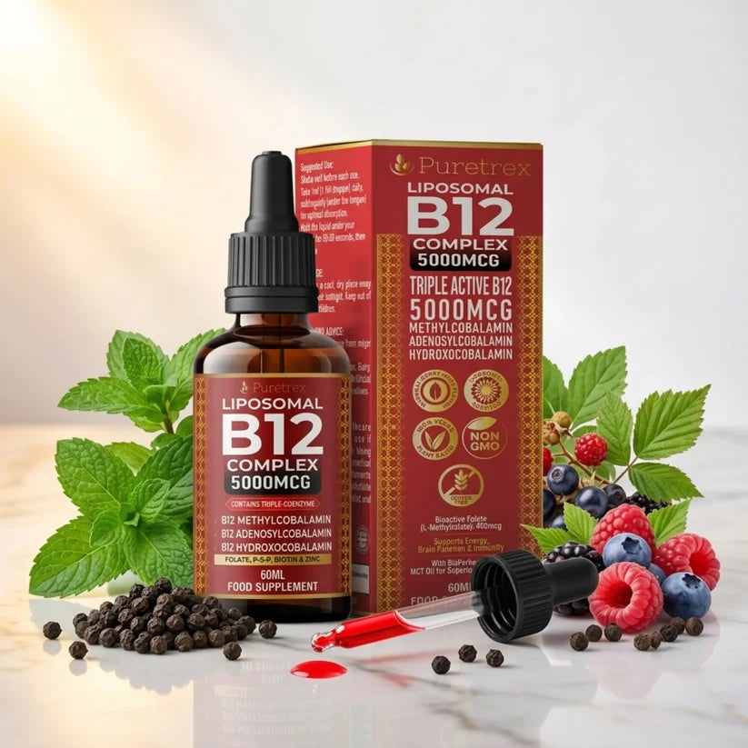 Liposomal B12 Complex Drops 5000mcg – Triple Active B12 with Methylcobalamin