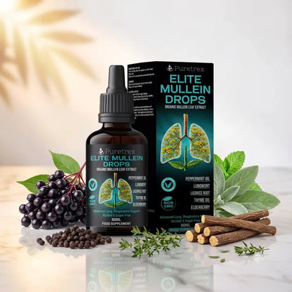 Elite Mullein Drops – Organic Mullein Leaf with Peppermint, Lungwort & Thyme